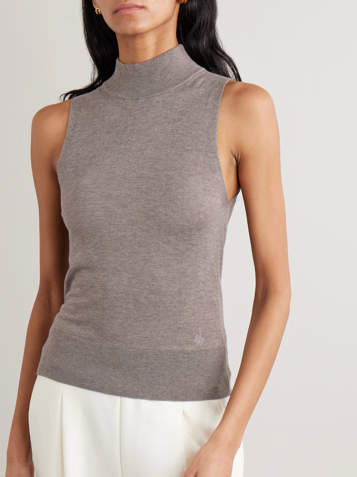 Varley - Neilsen Knitted Turtleneck Tank - Brown