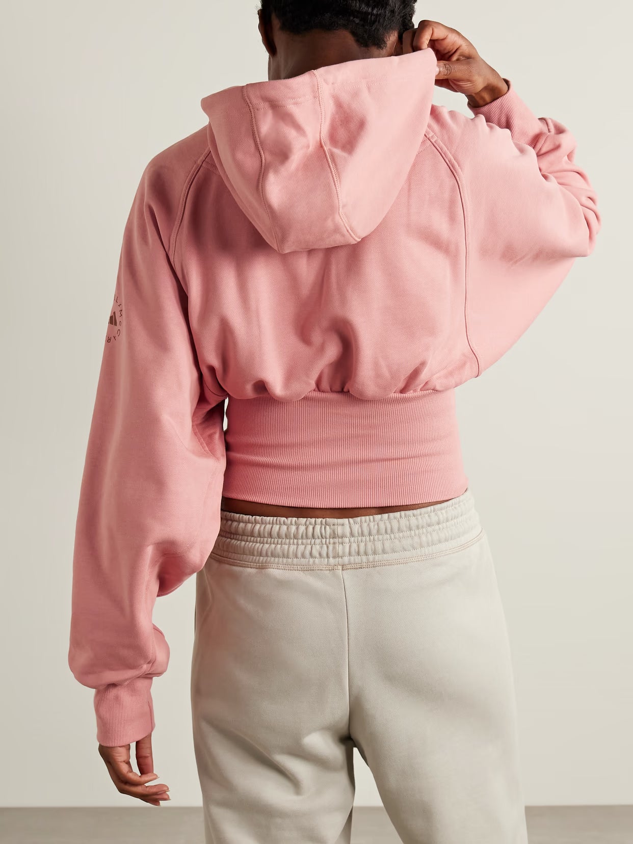 adidas by Stella McCartney - Cropped Organic Cotton-jersey Hoodie - Pink