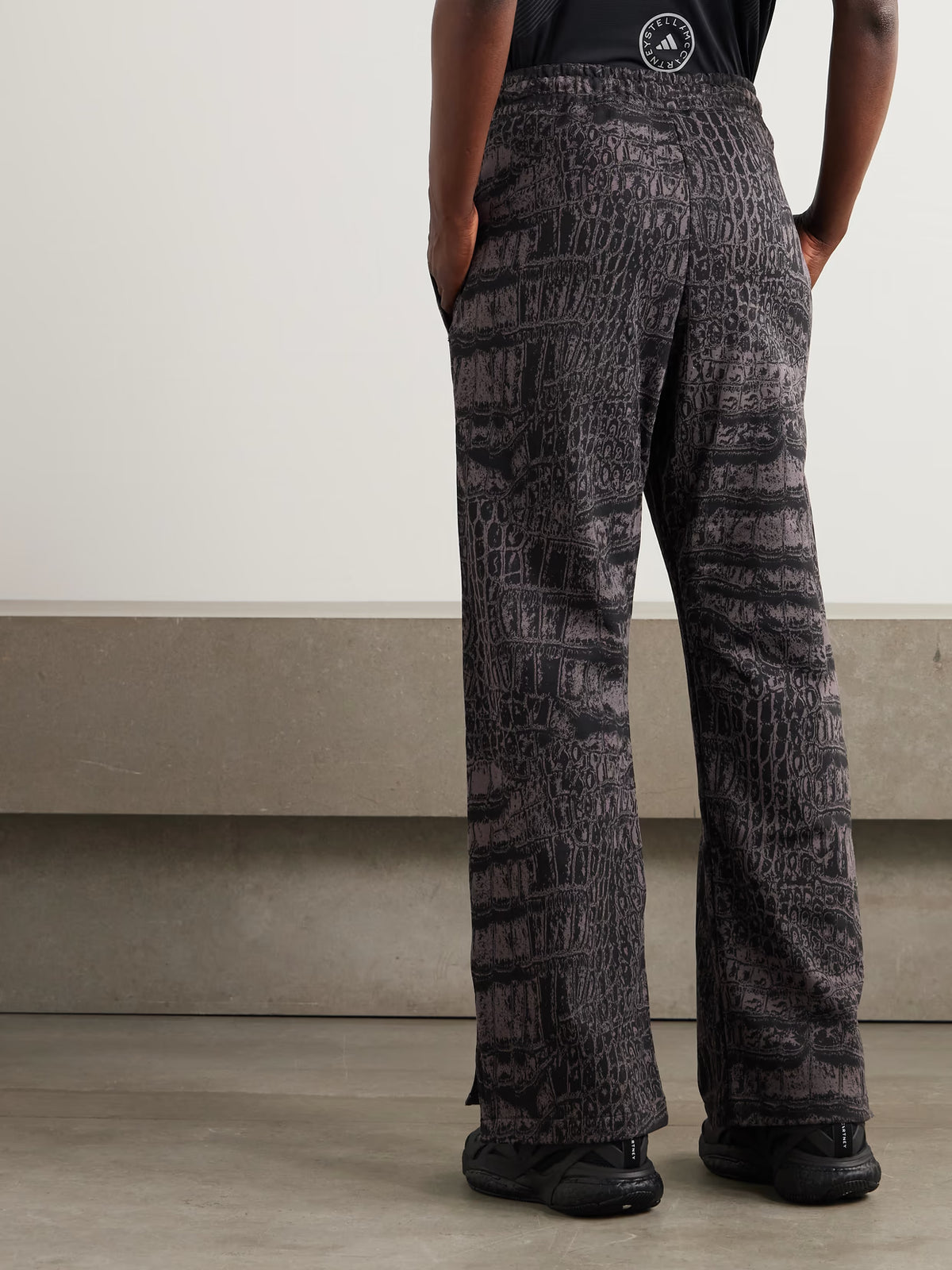 adidas by Stella McCartney - Printed Organic Cotton-jersey Track Pants - Black