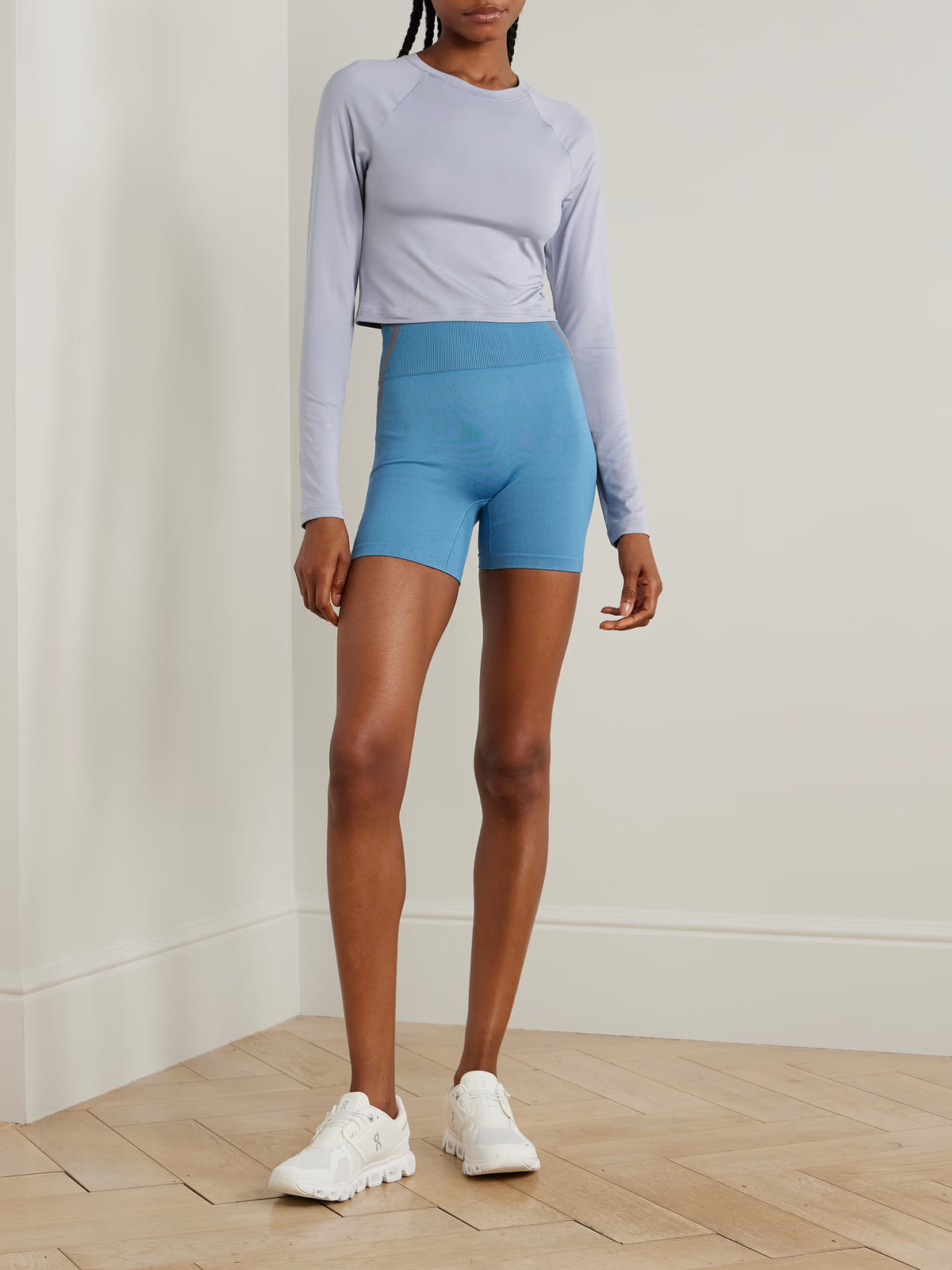 ON - Studio Cropped Paneled Stretch-jersey Top - Purple