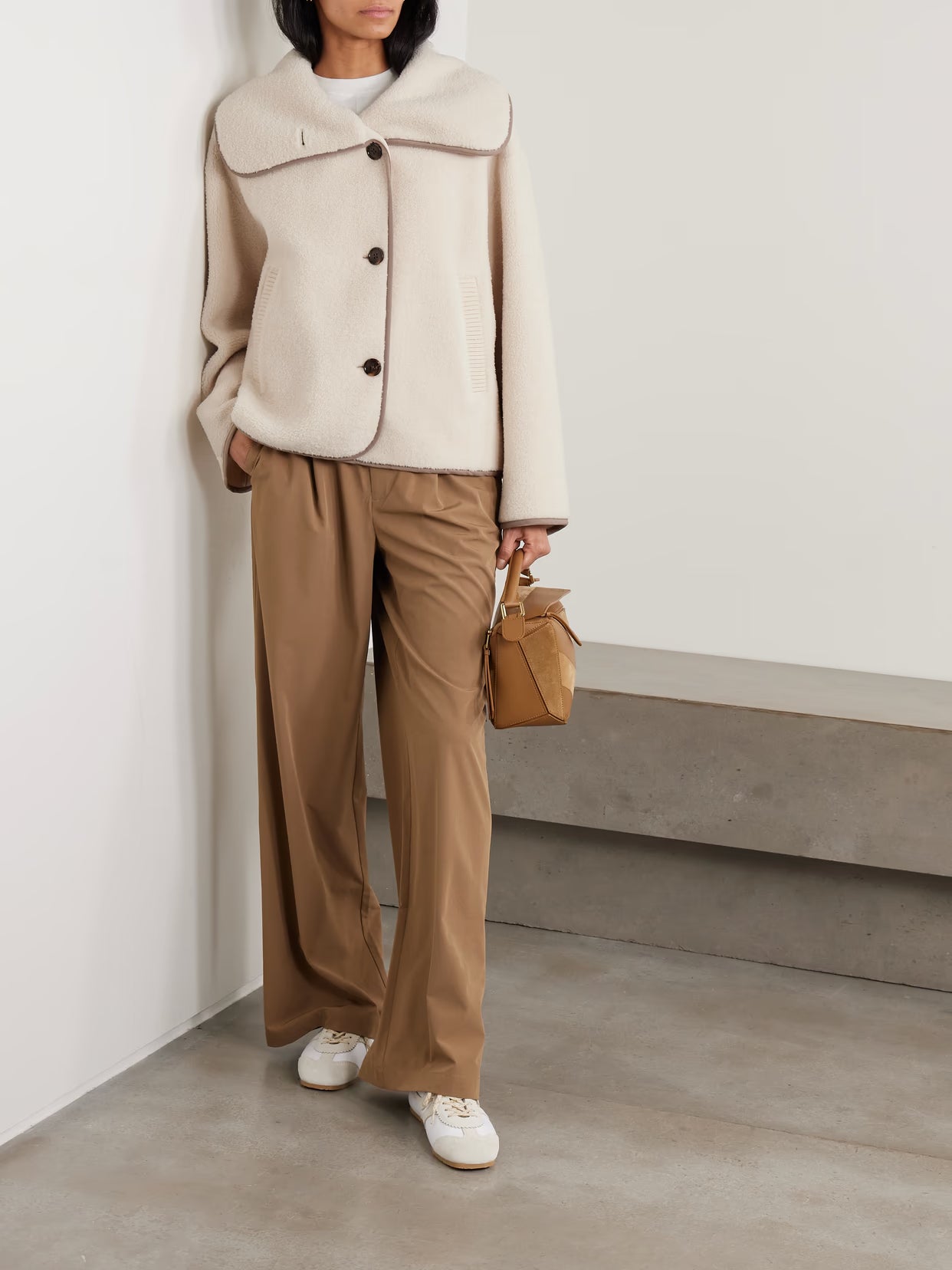 Varley - Romane Jersey-trimmed Fleece Jacket - Cream