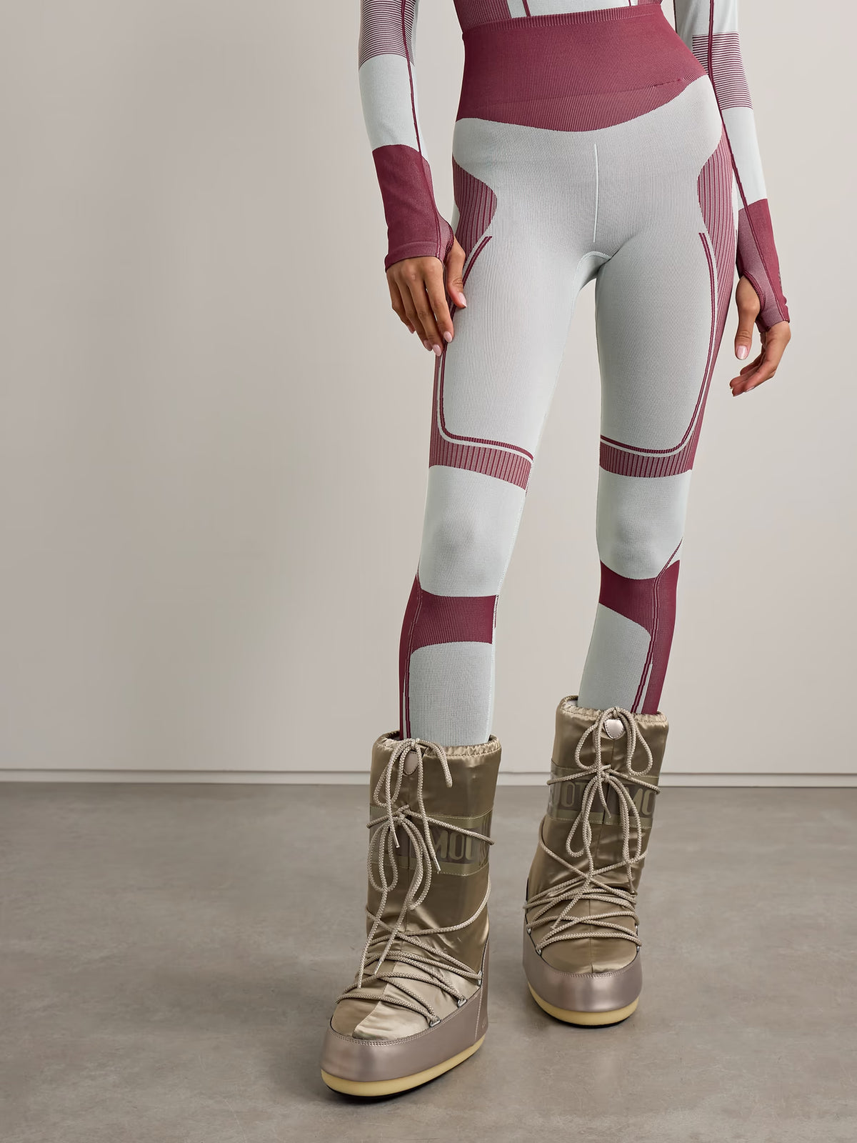 adidas by Stella McCartney - Truenature Ribbed Stretch Recycled Jacquard-knit Leggings - Green