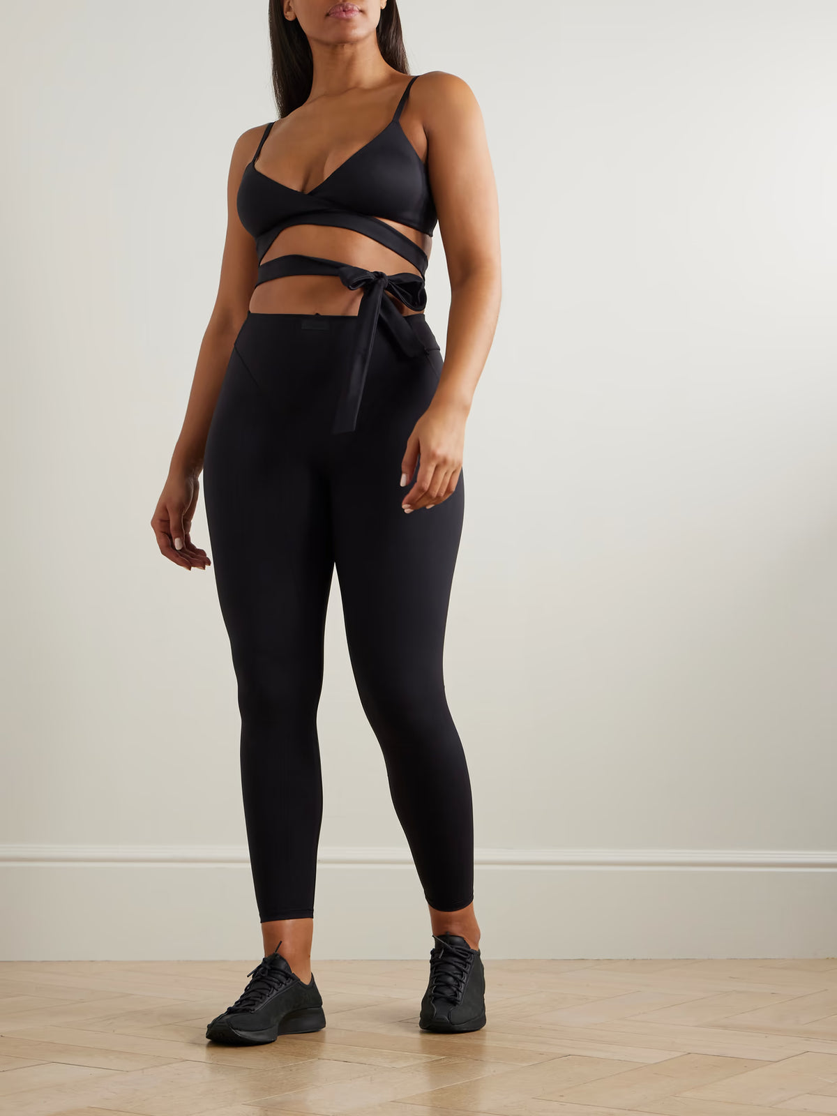 SKIMS - + Nike Wrap Front Bra - Obsidian