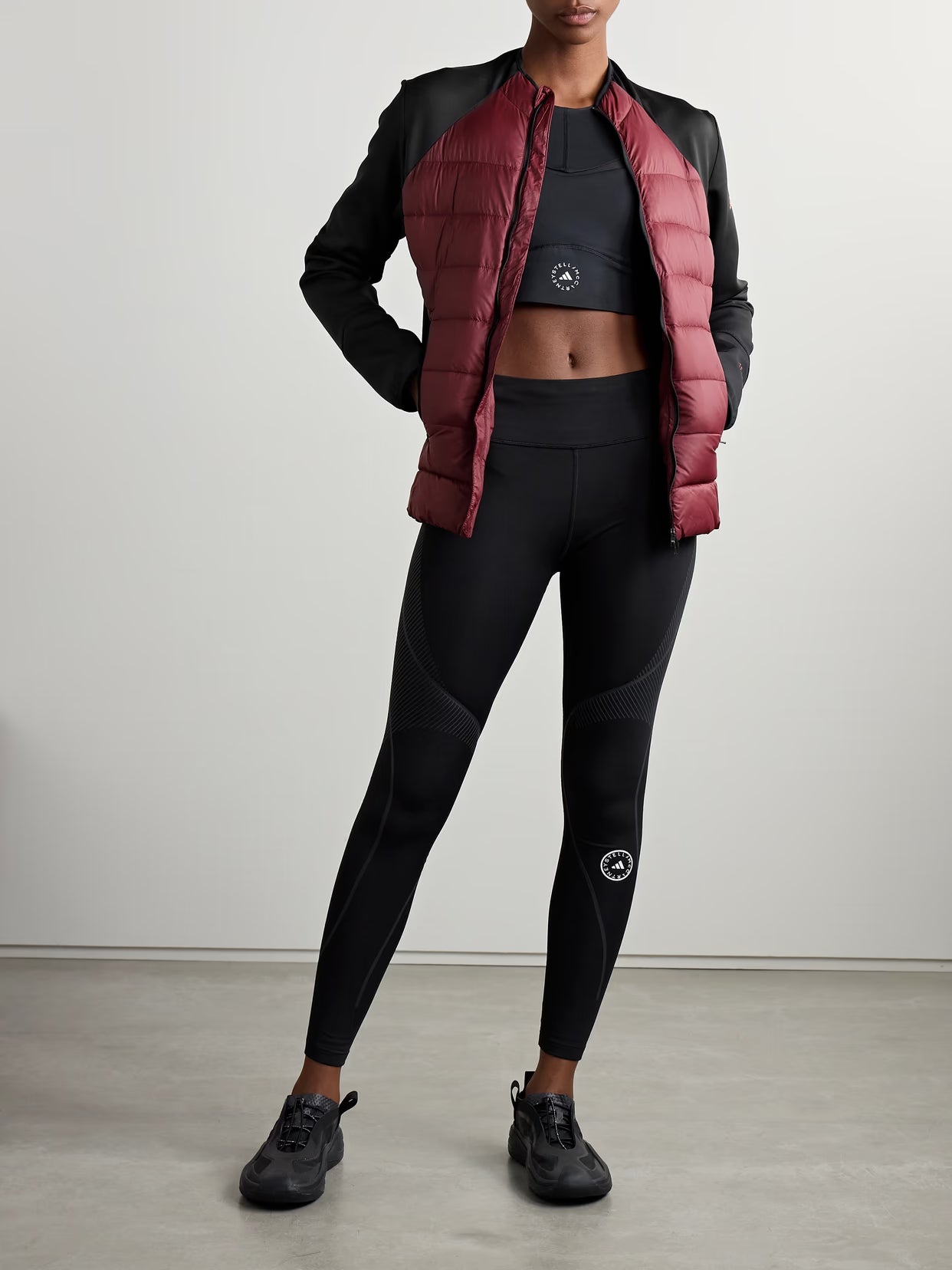 adidas by Stella McCartney - + Terrex Truenature Quilted Recycled-shell And Tech-jersey Jacket - Burgundy