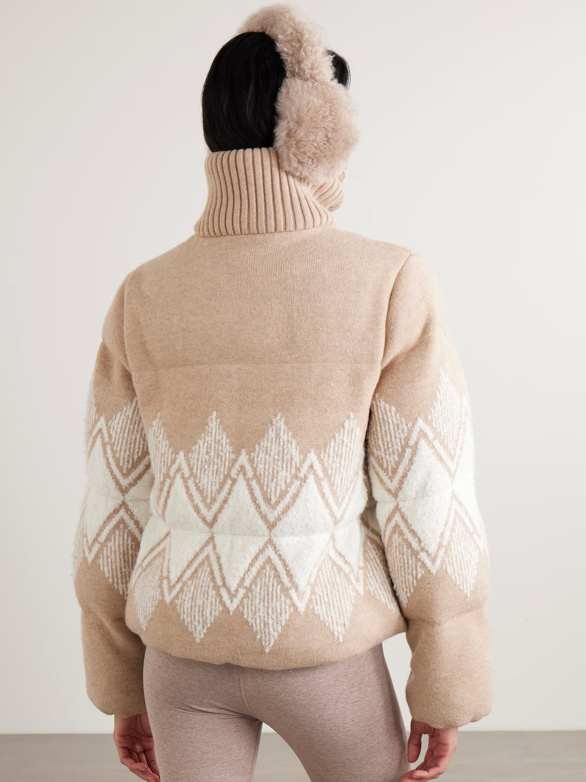 Varley - Belinda Padded Fair Isle Knitted Jacket - Brown