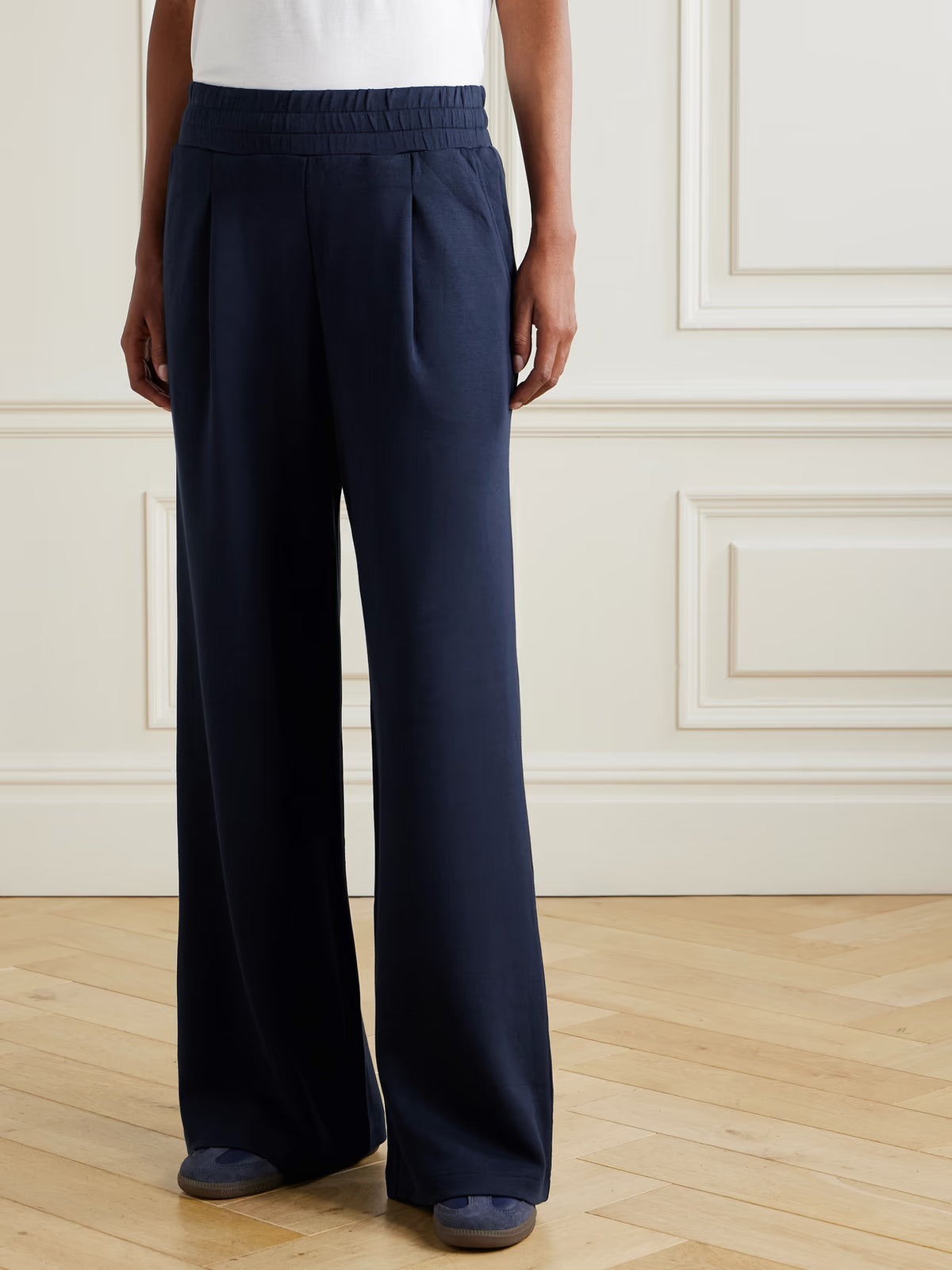 Varley - The Extra Wide Leg Pleated Doublesoft Wide-leg Pants - Blue