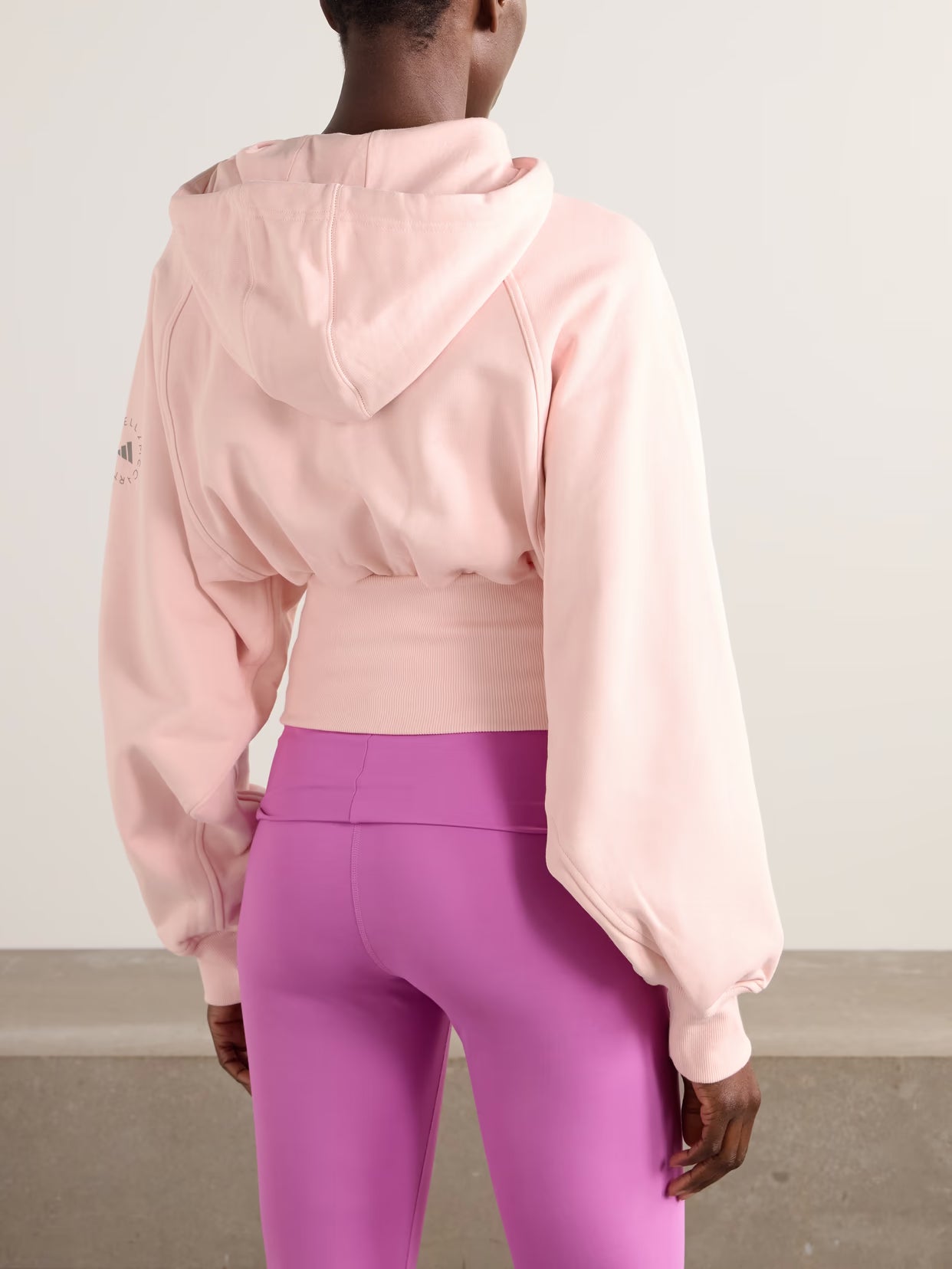adidas by Stella McCartney - Truecasuals Cropped Cotton-jersey Hoodie - Pink