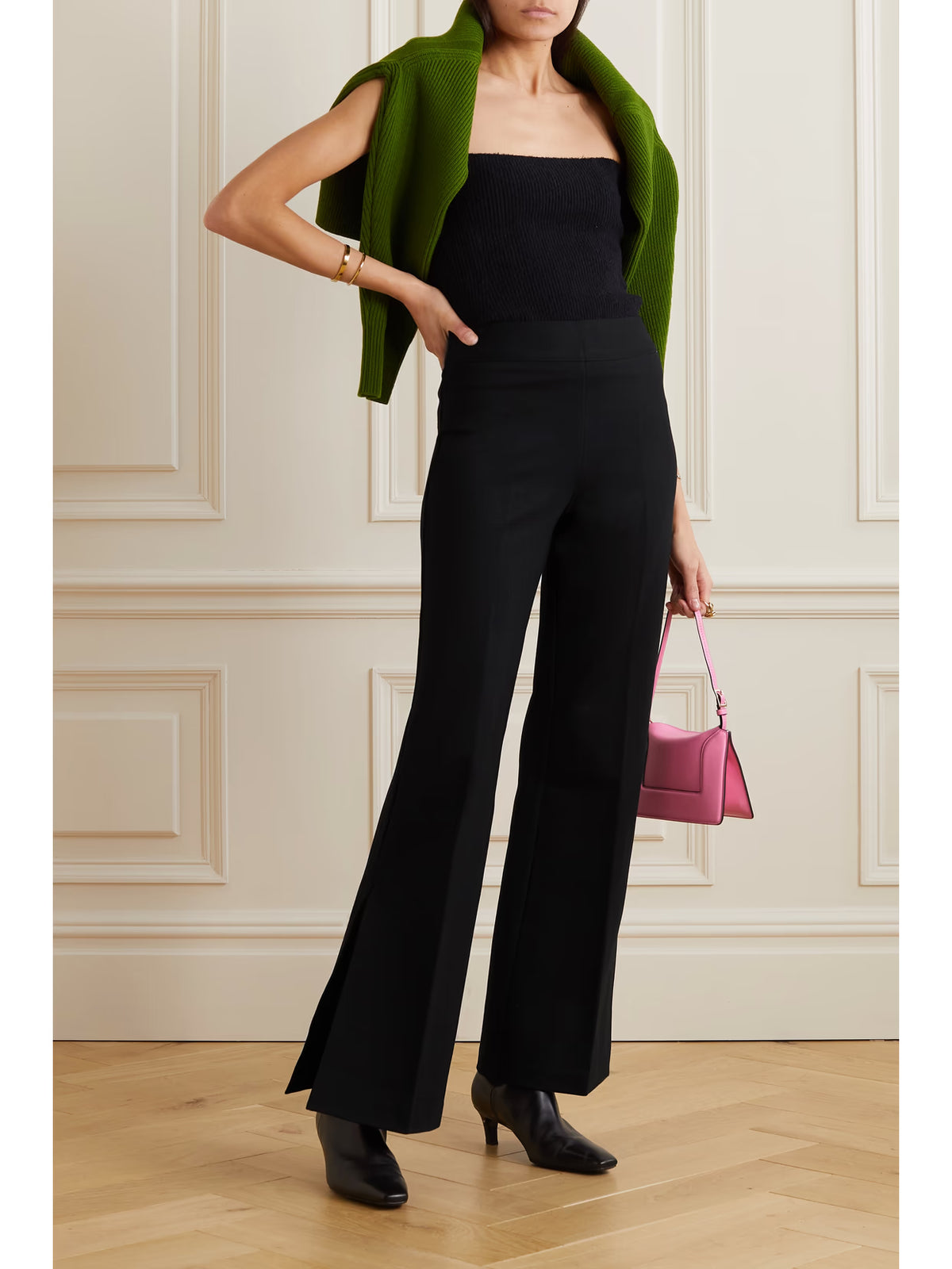 Spanx - The Perfect Stretch-ponte Flared Pants - Black
