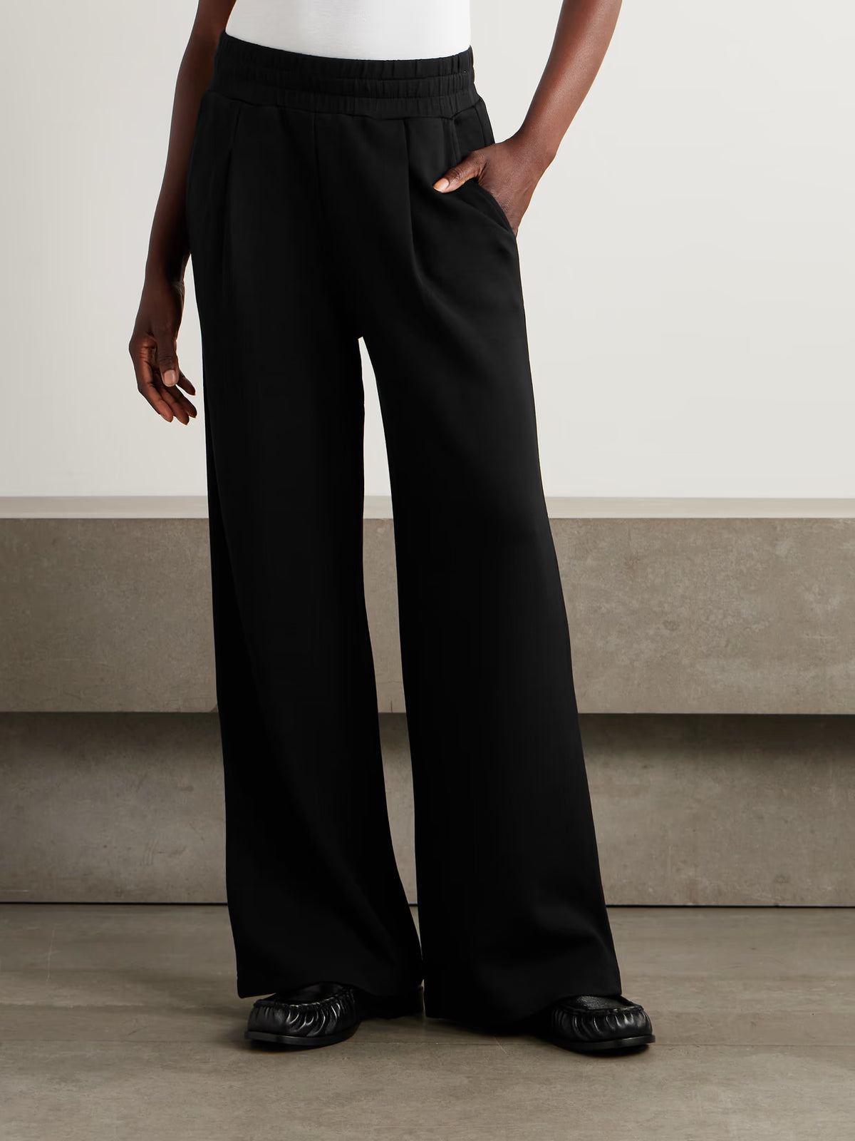 Varley - The Extra Wide Leg Pleated Doublesoft Wide-leg Pants - Black