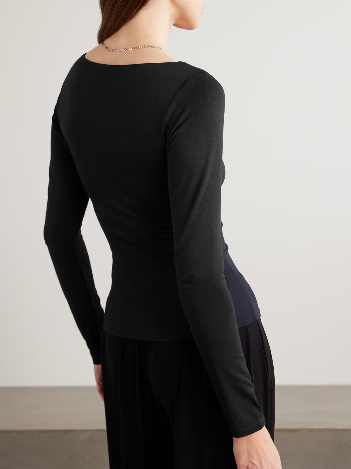 SKIMS - Smooth Layers Square Neck Top - Obsidian