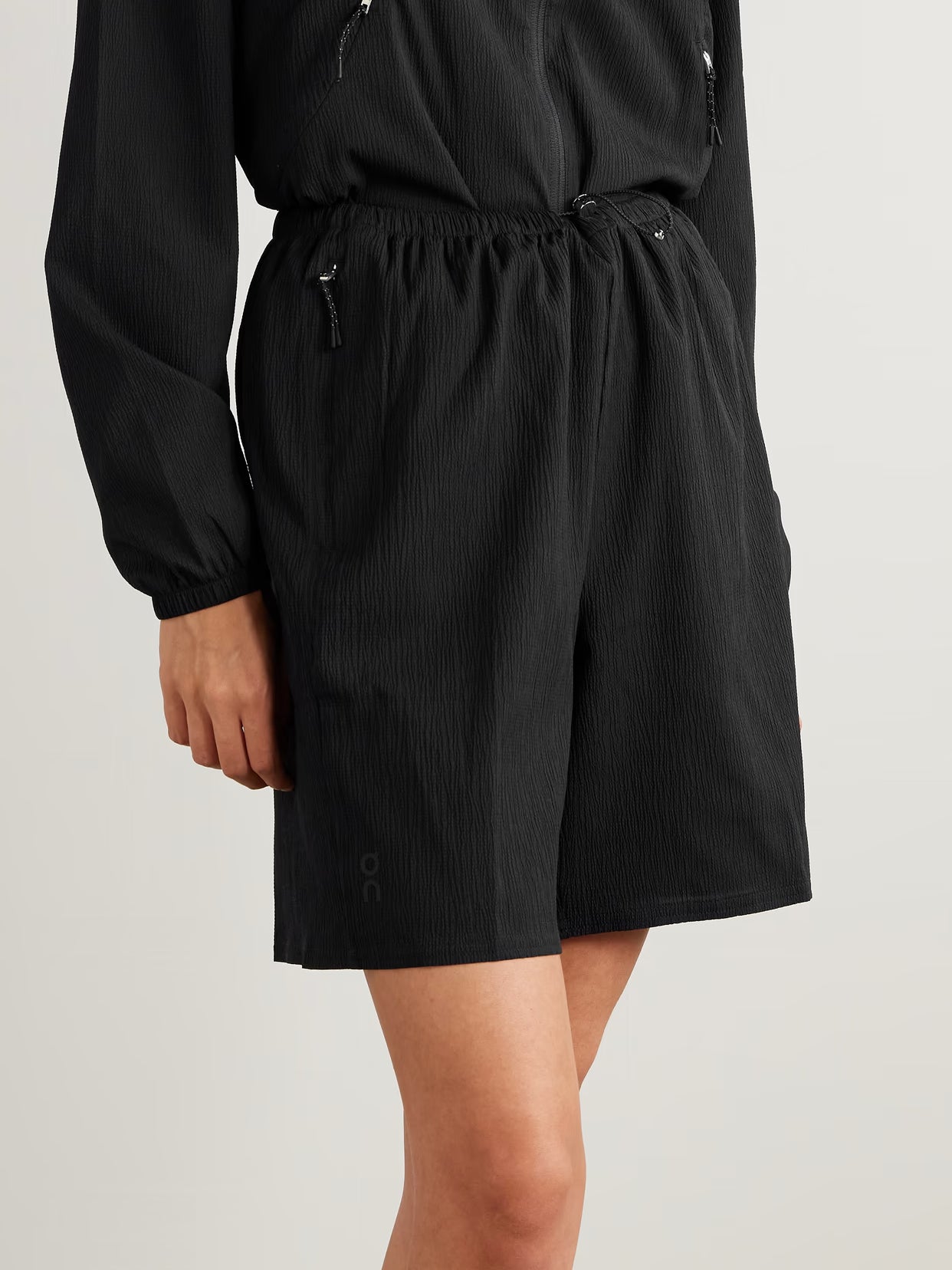 ON - Crinkled Stretch-jersey Shorts - Black