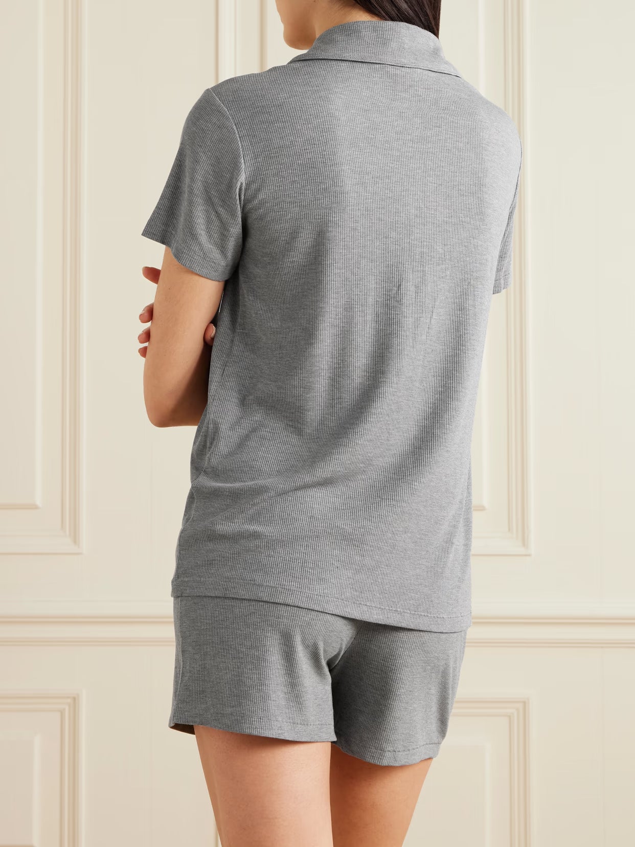 SKIMS - Soft Lounge Short Rib Sleep Set - Heather Grey