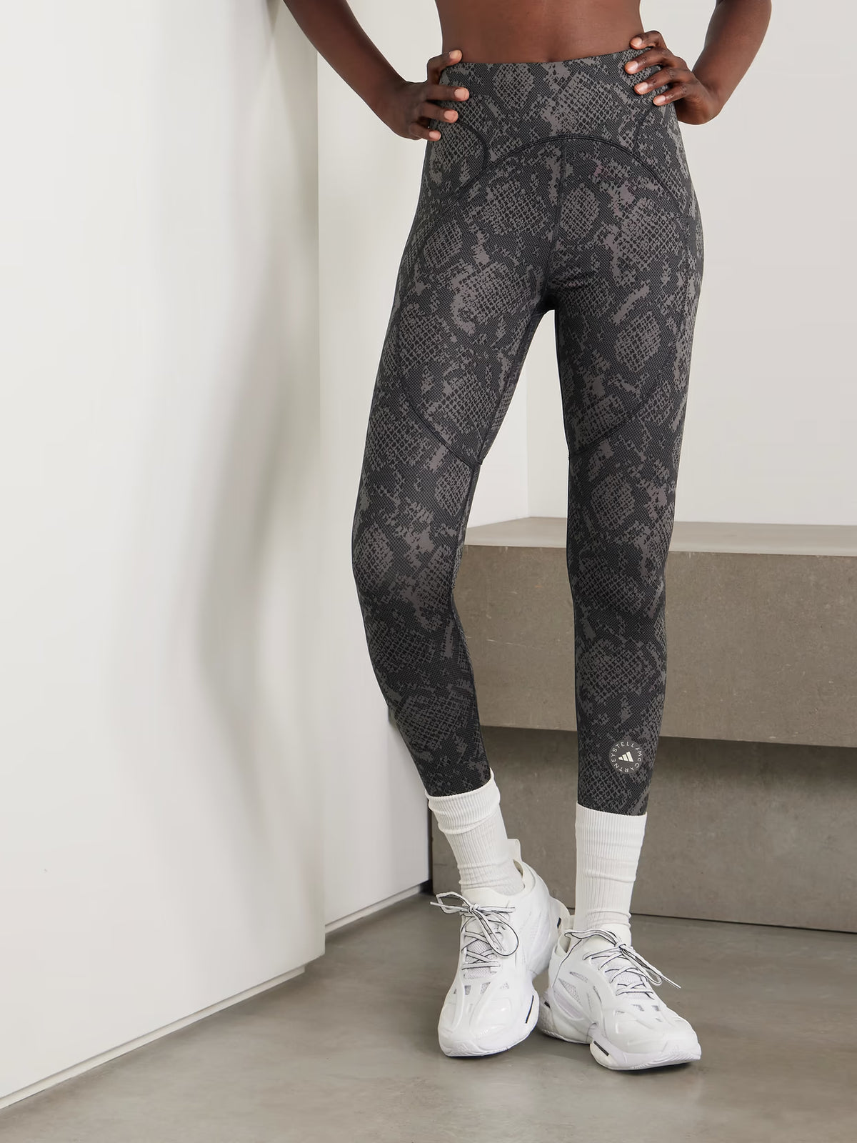 adidas by Stella McCartney - Printed Recycled Leggings - Gray