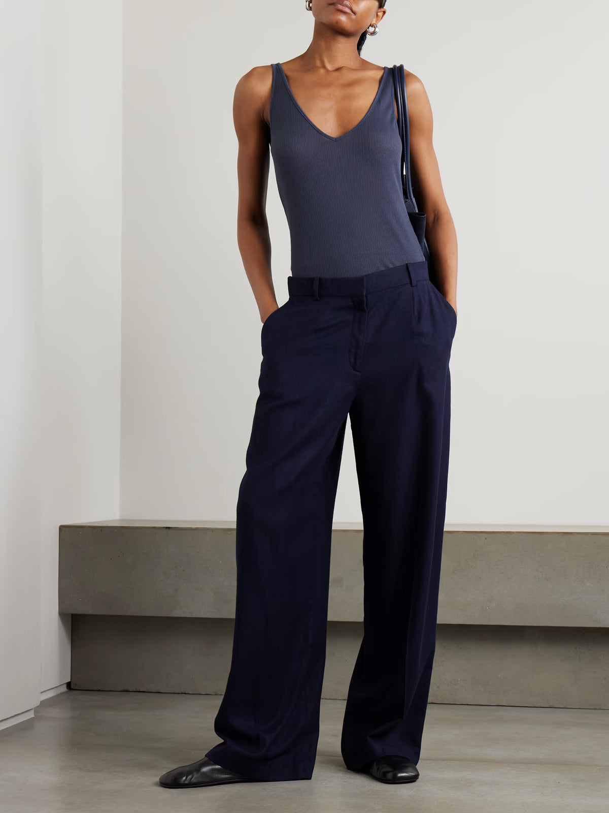SKIMS - V Neck Ribbed Jersey Tank - Sleet