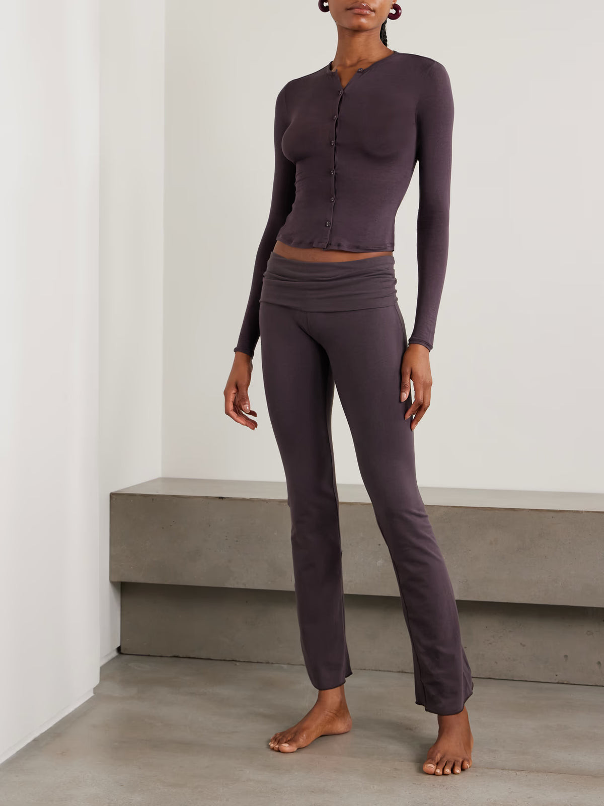 SKIMS - Sheer Modal-blend Cardigan - Phoenix