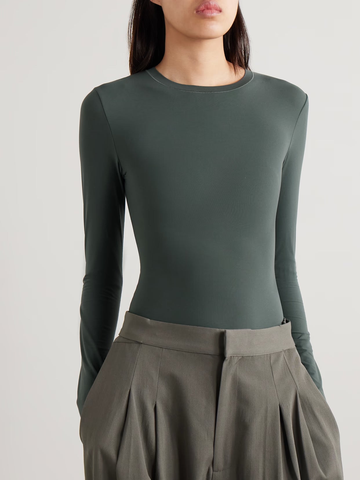 SKIMS - Fits Everybody Stretch-jersey Thong Bodysuit - Deep Sea