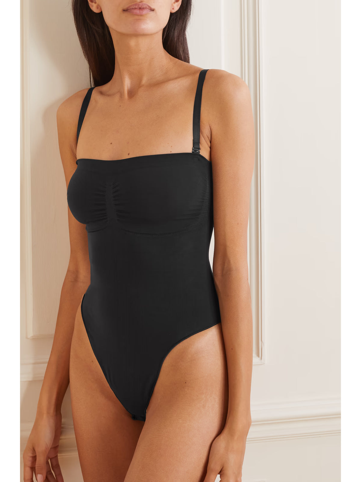 SKIMS - Seamless Sculpt Strapless Thong Bodysuit - Onyx