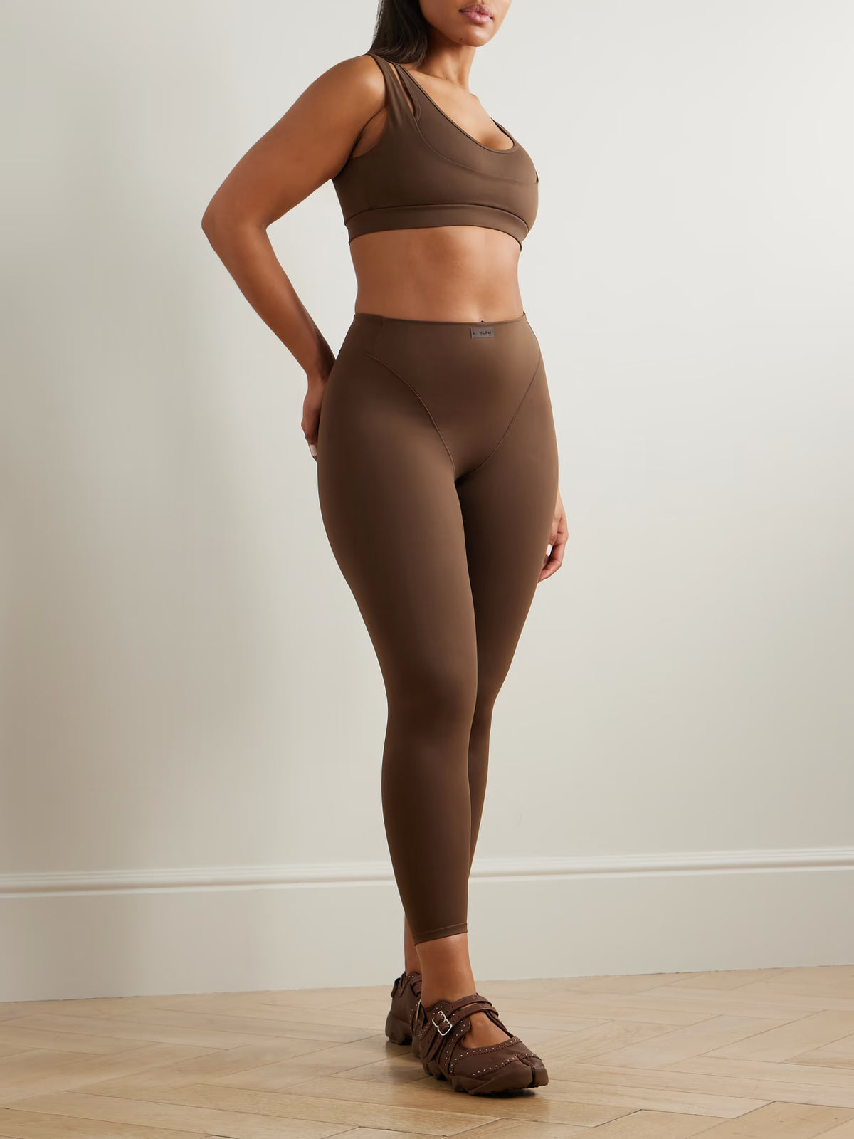 SKIMS - + Nike Double Strap Scoop Bra - Dark Sepia