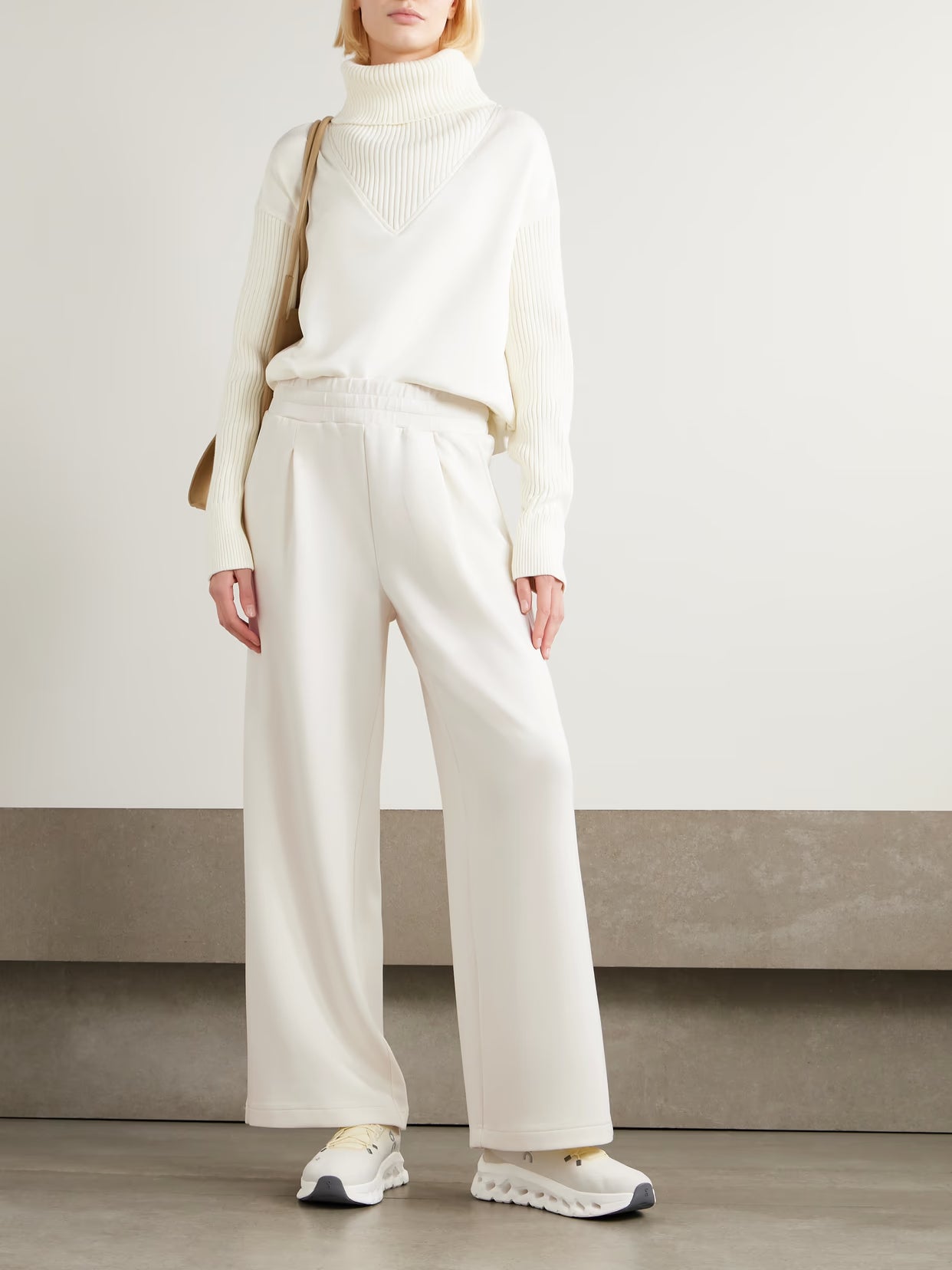 Varley - The Extra Wide Leg Pleated Doublesoft Wide-leg Pants - Cream