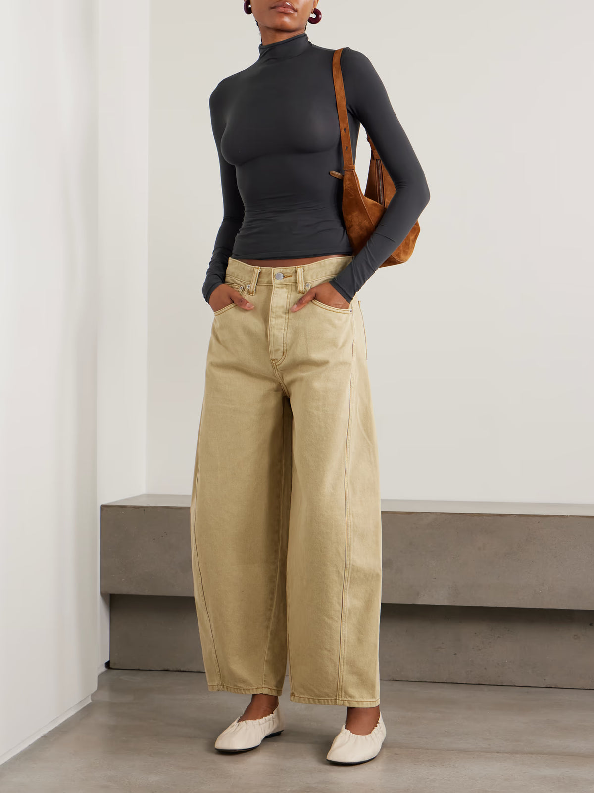 SKIMS - Stretch-jersey Turtleneck Top - Onyx