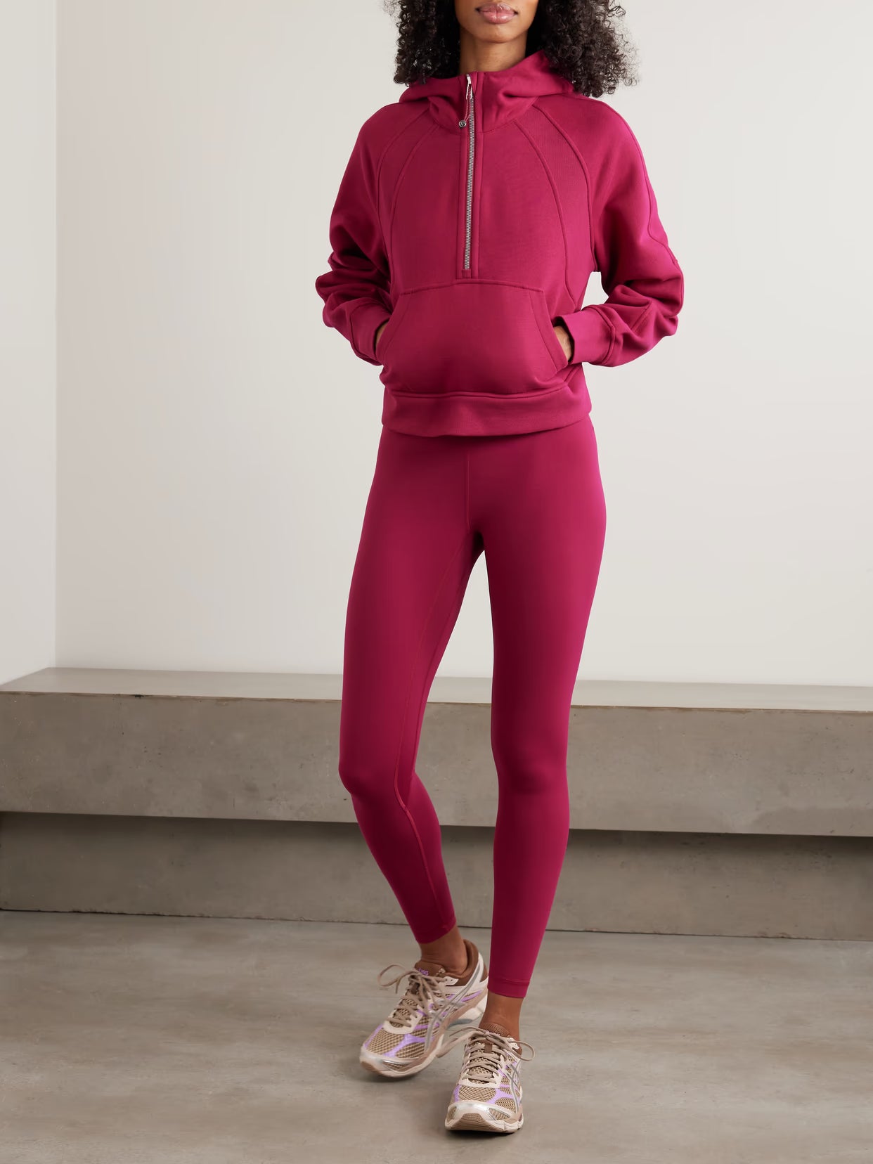 lululemon - Scuba Cropped Cotton-blend Half-zip Hoodie - Pink