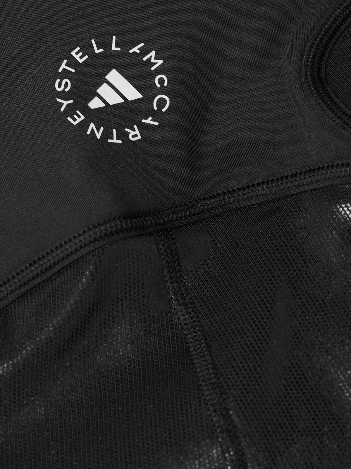 adidas by Stella McCartney - Cropped Paneled Metallic Recycled Leggings - Black