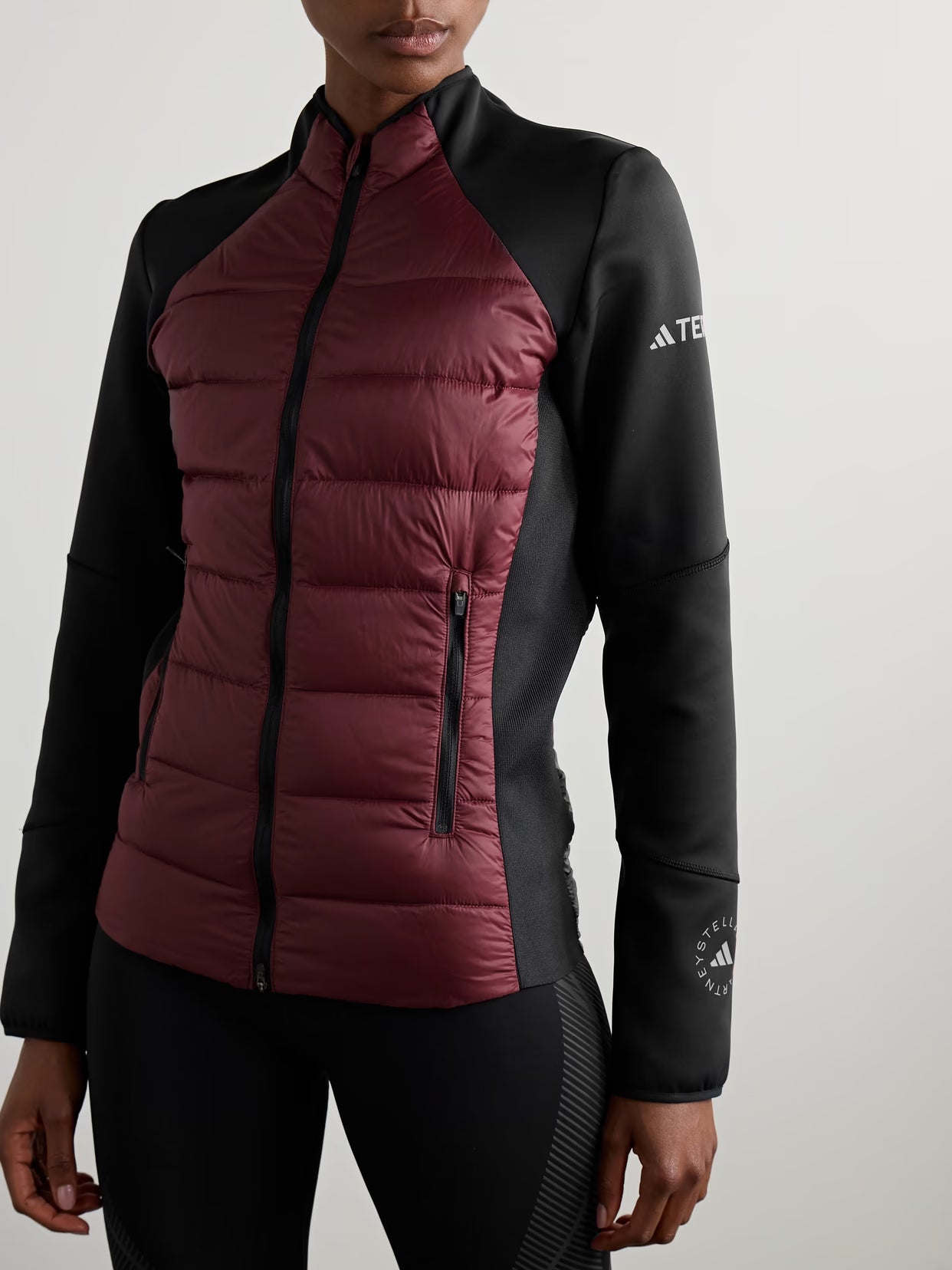 adidas by Stella McCartney - + Terrex Truenature Quilted Recycled-shell And Tech-jersey Jacket - Burgundy