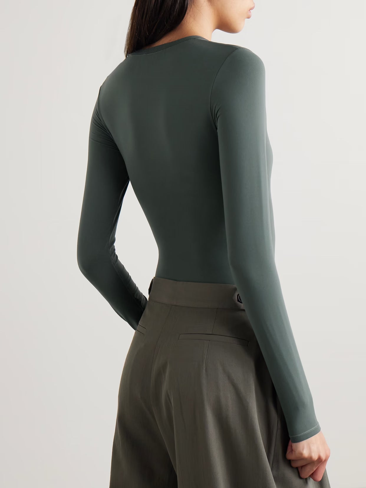 SKIMS - Fits Everybody Stretch-jersey Thong Bodysuit - Deep Sea