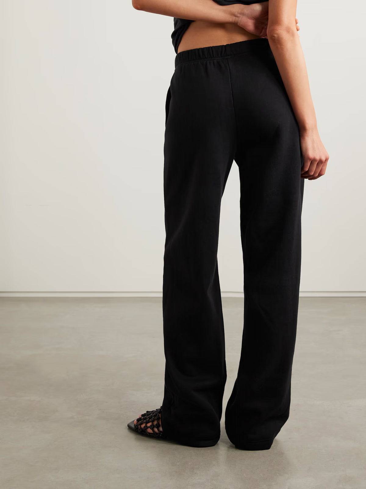 SKIMS - Classic Cotton-blend Jersey Straight-leg Pants - Onyx