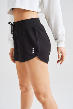 fasheon Black Runner Mini Sports Shorts