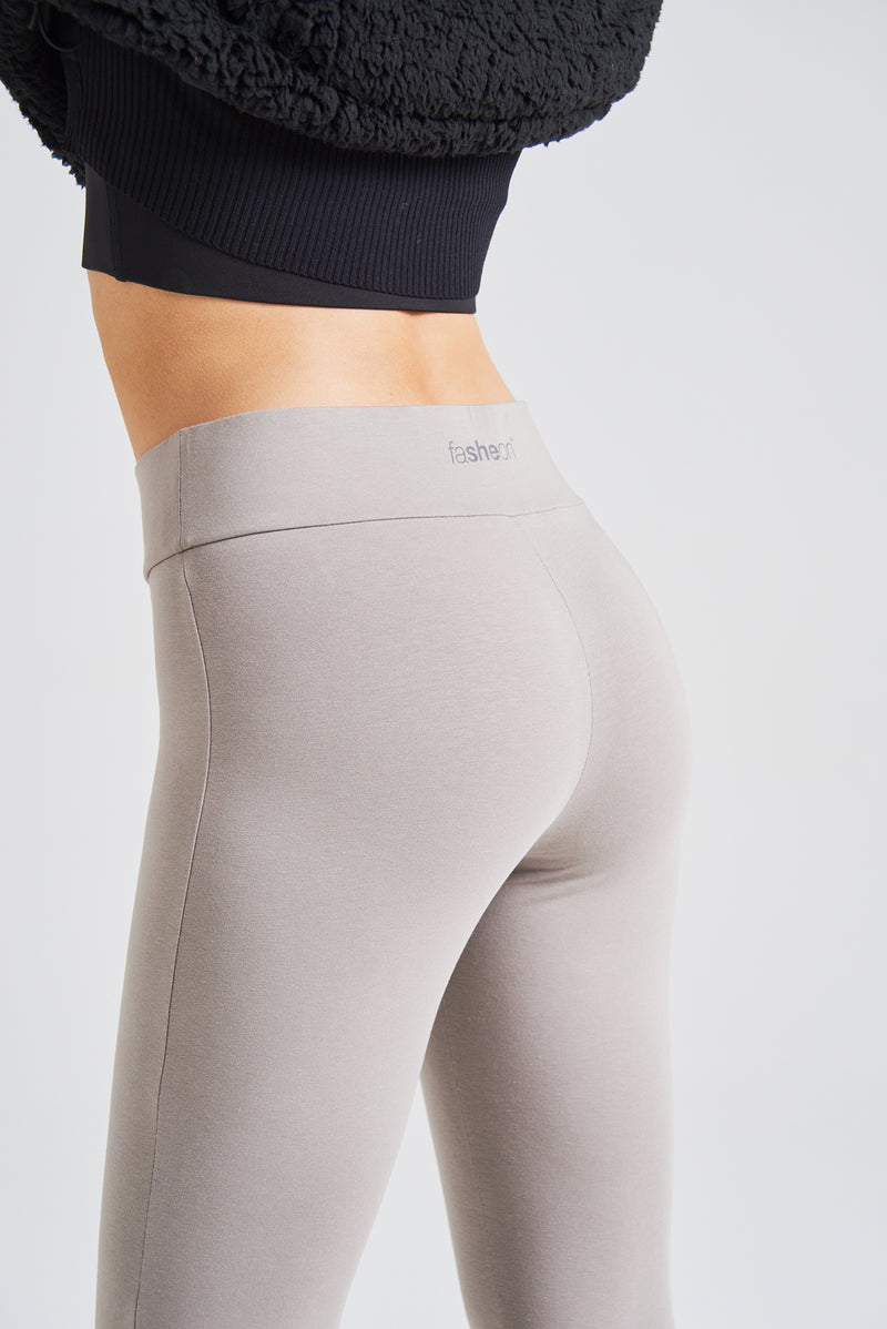 fasheon Grey Classic High Waisted Cropped Leggings